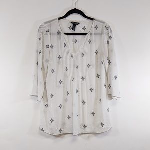 White House Black Market | Sheer blouse | size 10